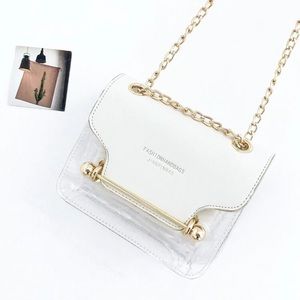 White Transparent Small Chian Crossbody Bag